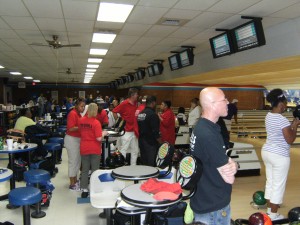 Crowd shot of a tournament under way.