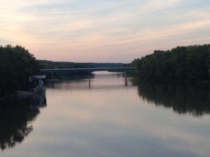 The Wabash River runs through downtown Lafayette