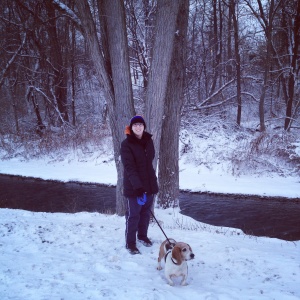 Chrysa and Twix thrive in the snow.